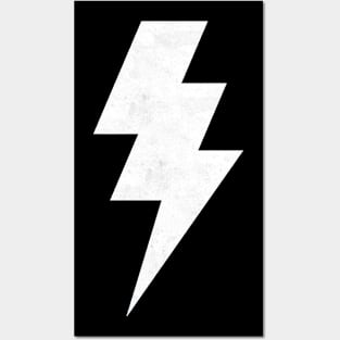 Lightning Bolt white Posters and Art